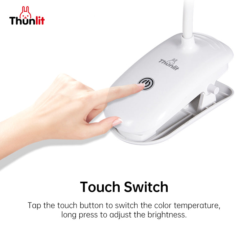Thunlit White Clip Lamp