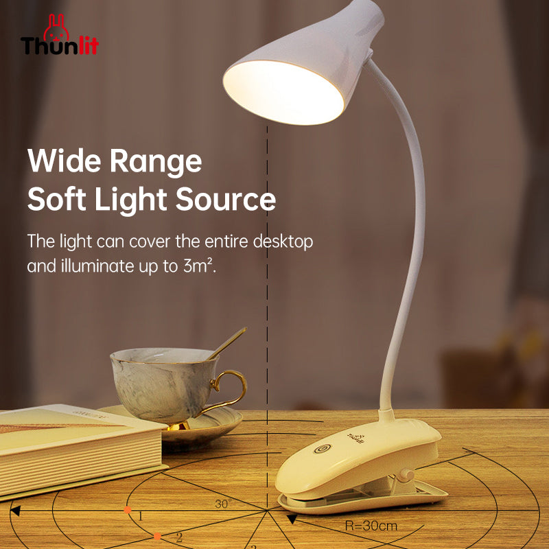 Thunlit White Clip Lamp