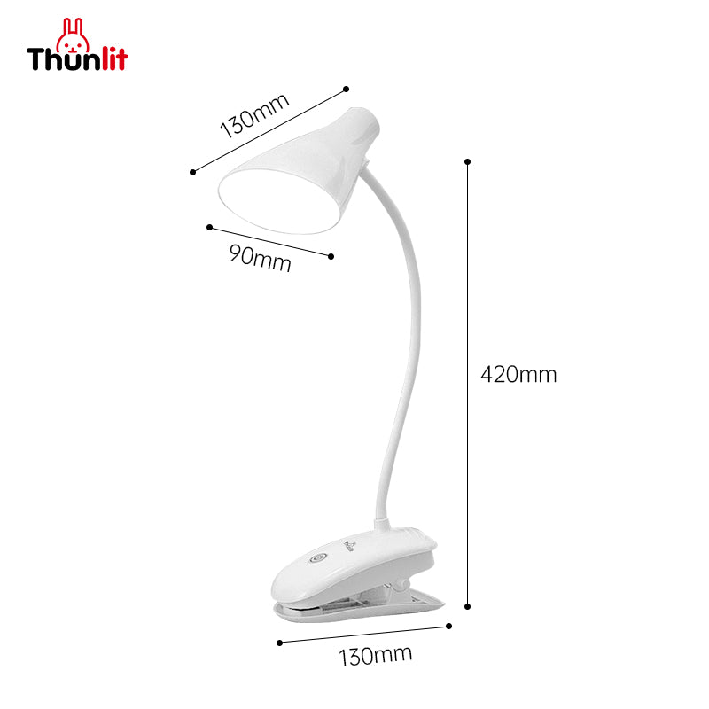 Thunlit White Clip Lamp