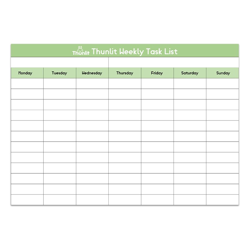 Thunlit Weekly Task List